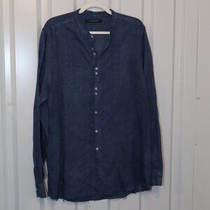 Messagerie Patrizio Piscaglia Mens Blue Linen Button Up Shirt Size IT43 US Med